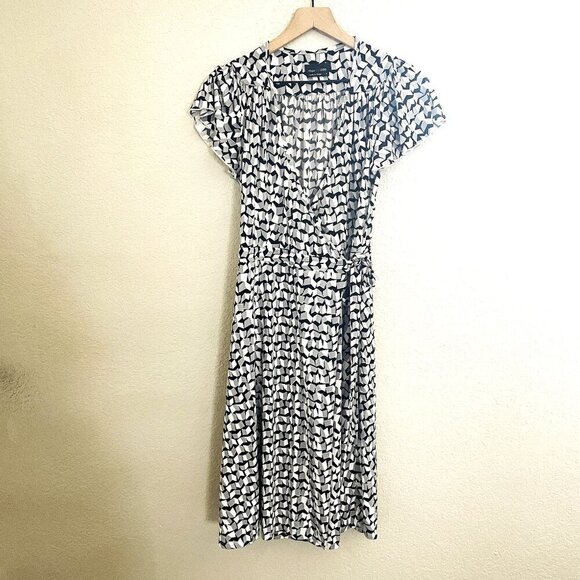 Max & Cleo Black & Gray Patterned Wrap Dress Small - Picture 1 of 5